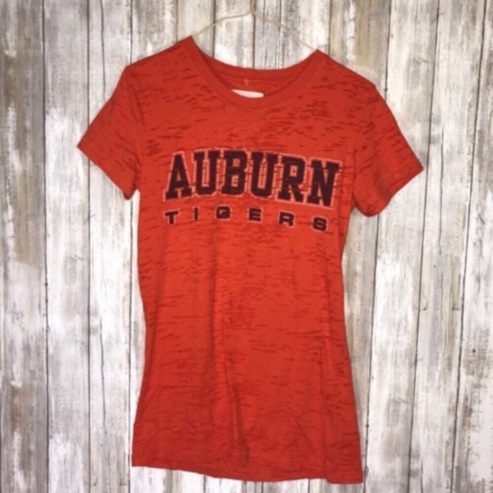 Auburn Tigers Burnout Tee Orange Graphic Women’s Large NCAA Shirt